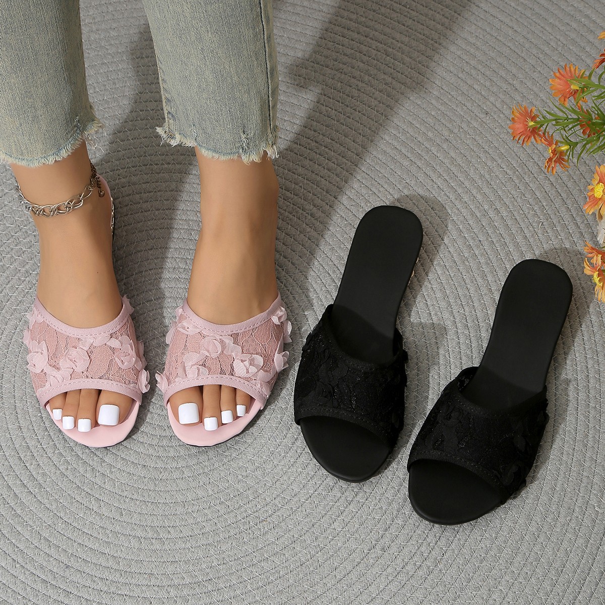 Open Toe Block Heel Sandals