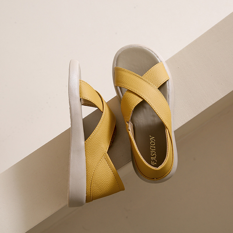 Crossover Platform Comfort Sandals
