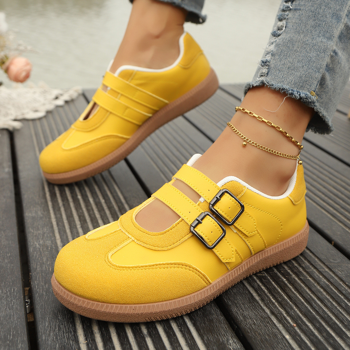 Buckle Strap Casual Sneakers