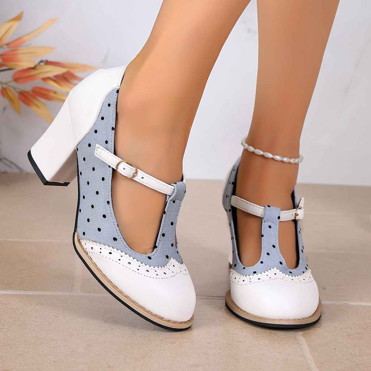 Point Toe Block Heels Pumps