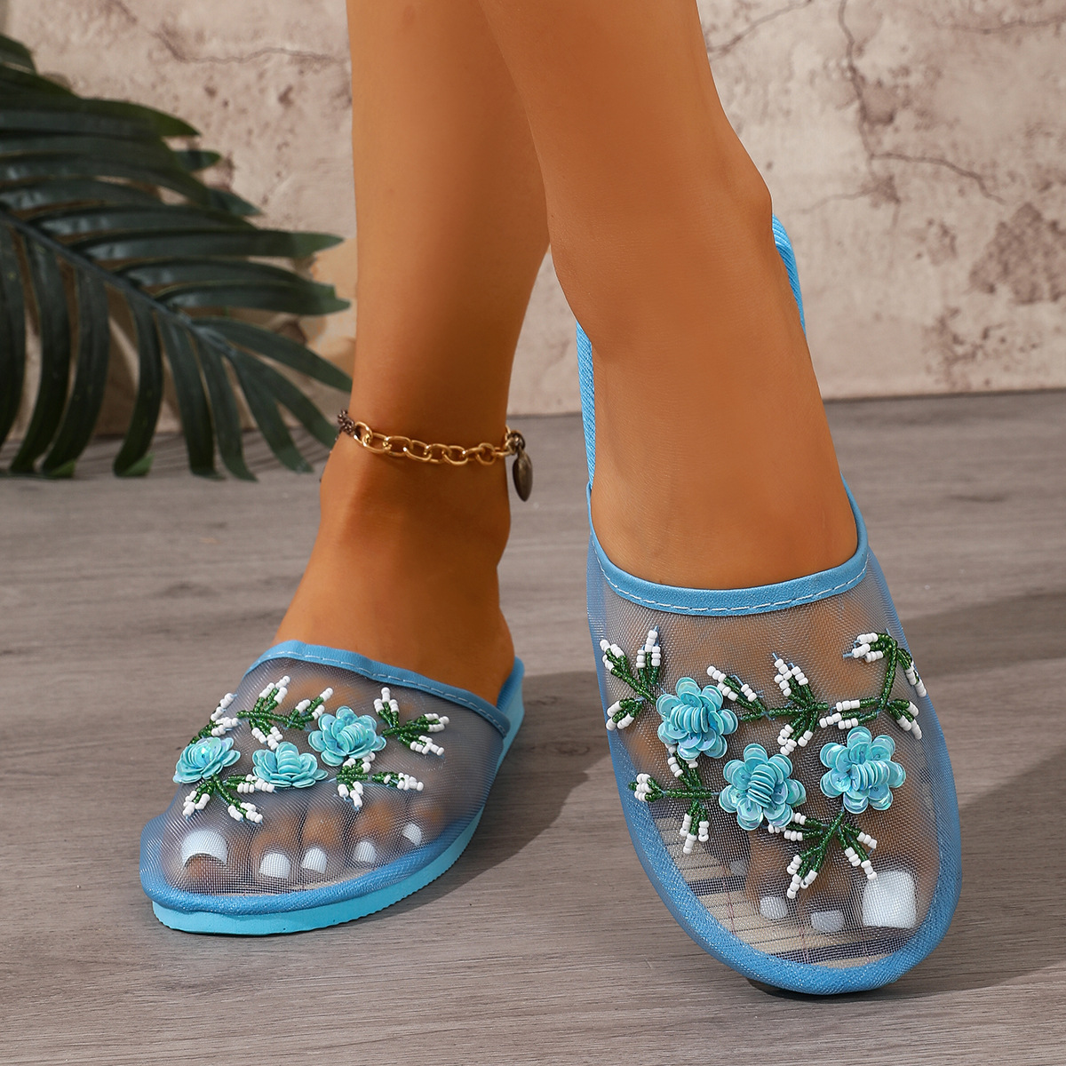 Floral Round Toe Sandals