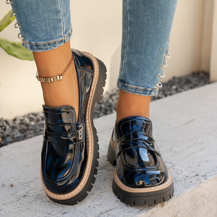 Round Toe Platform Loafers