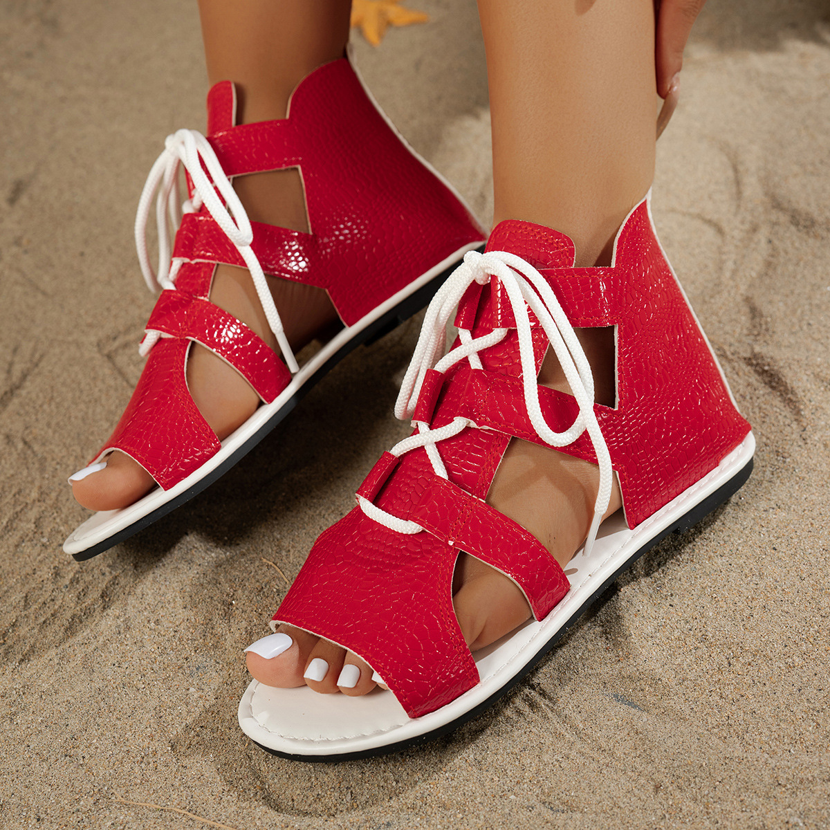 Open Toe Flats Sandals