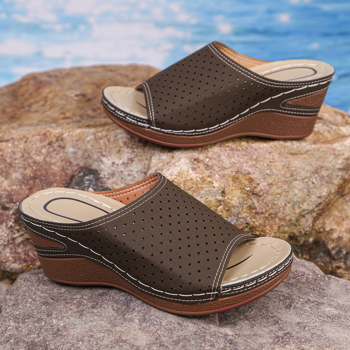 Open Toe Wedge Sandals