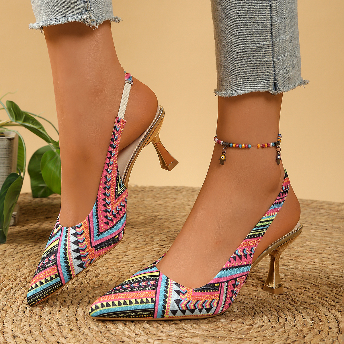 Point Toe Slingback Pumps