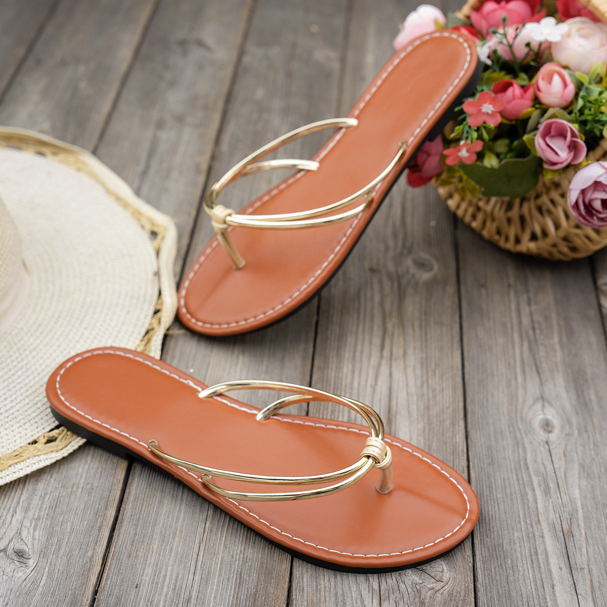Toe Post Flats Sandals