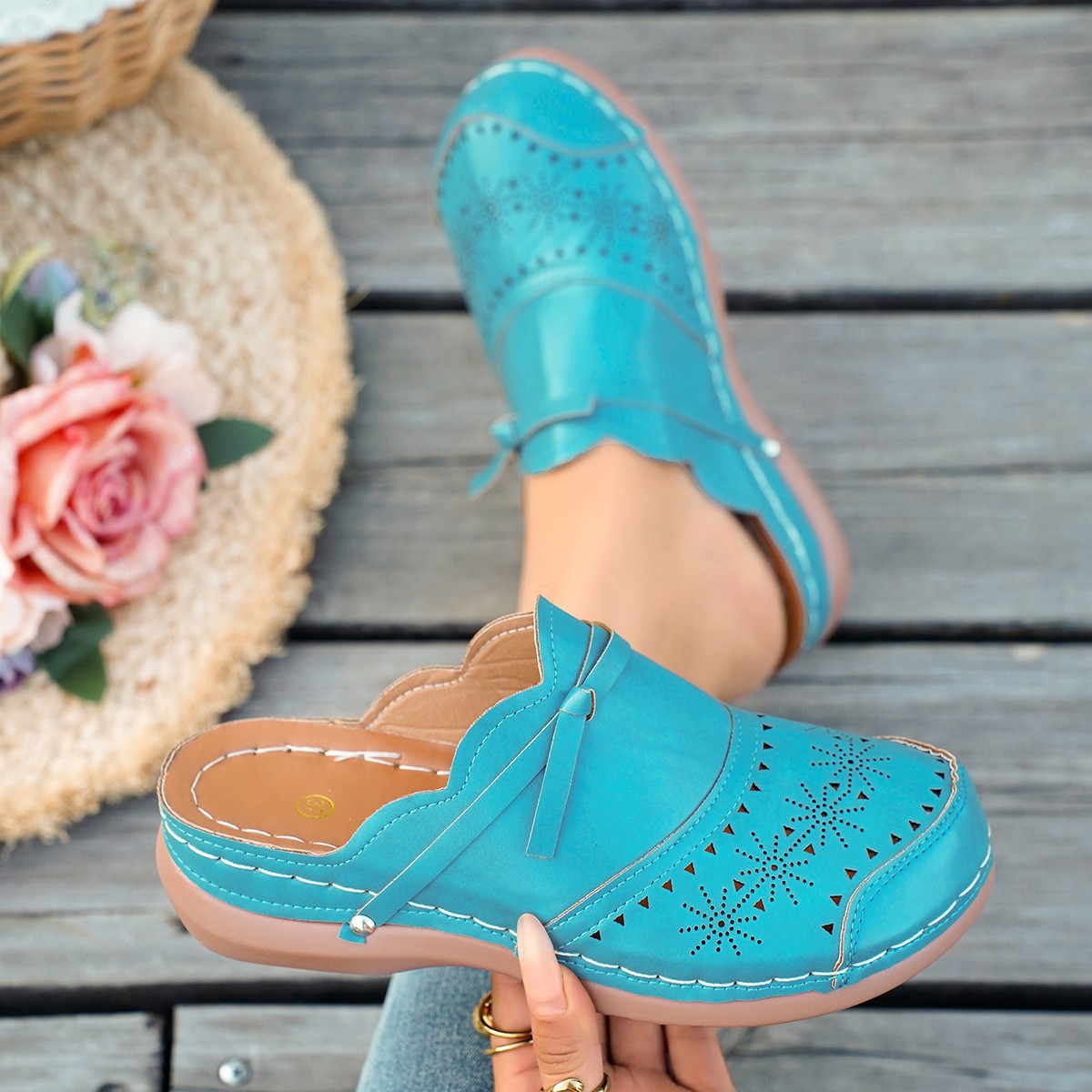 Round Toe Wedge Sandals