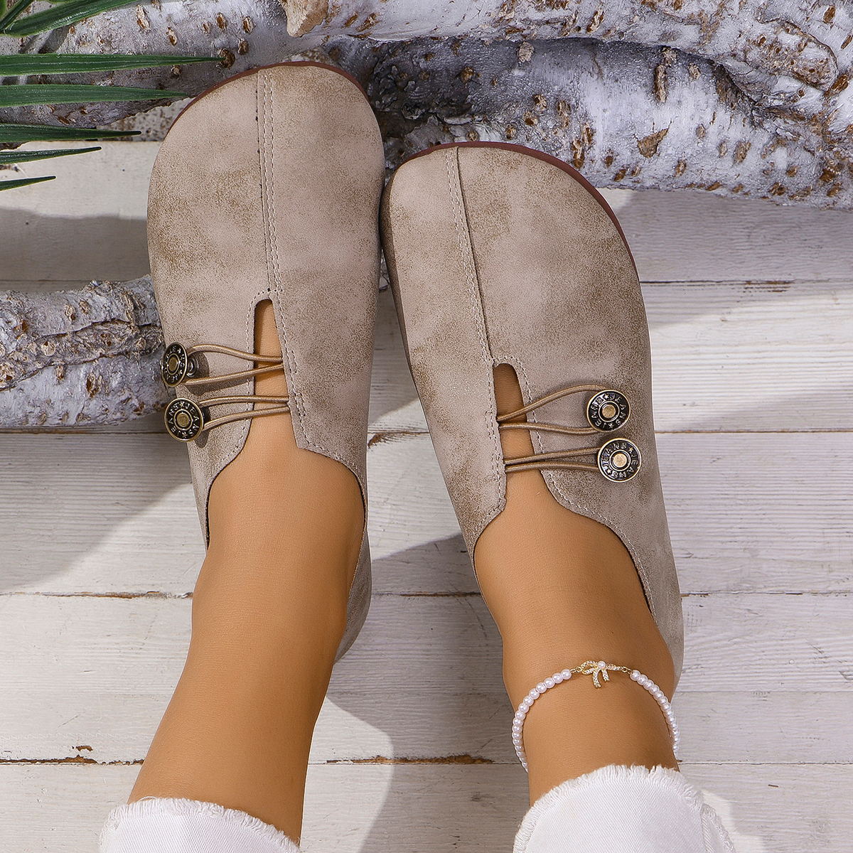 Round Toe Slip-Ons