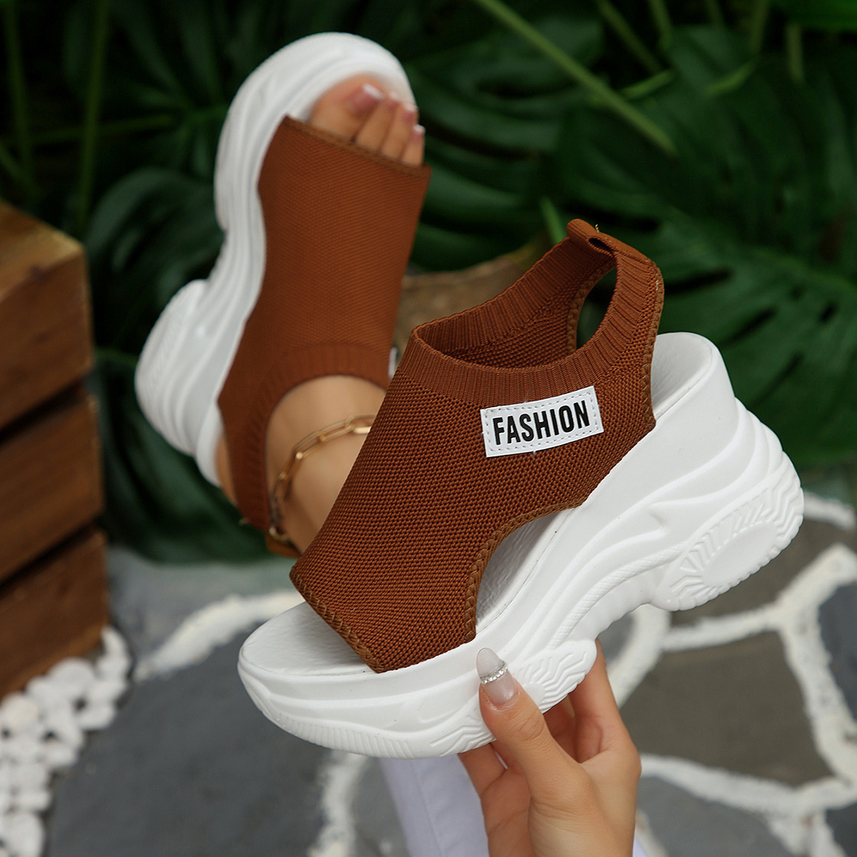 Open Toe Platform Wedge Sandals