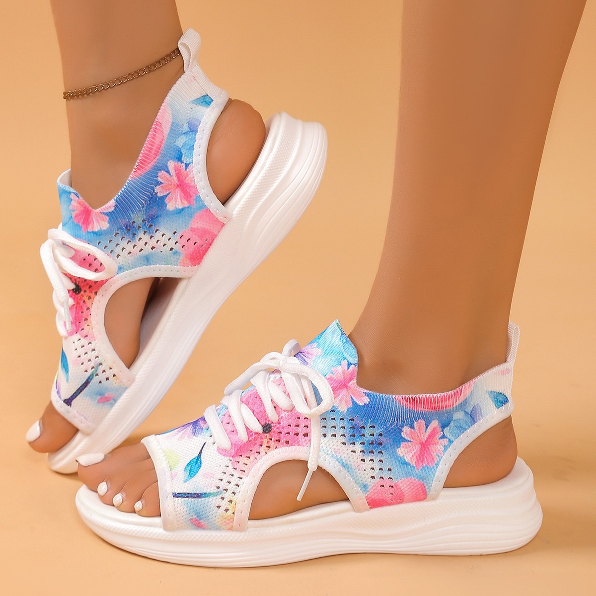 Tie-Dye Breathable Mesh Sandals