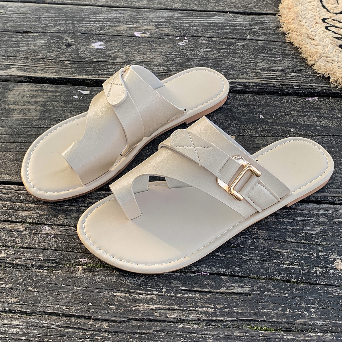 Toe Loop Buckle Decor Sandals