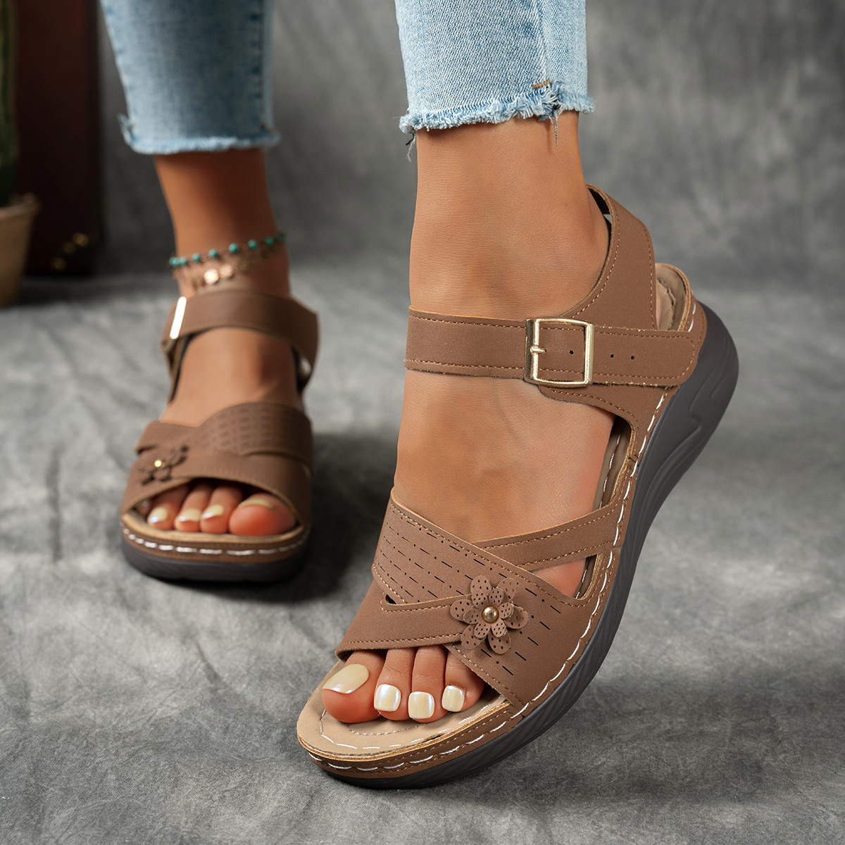 Open Toe Wedge Sandals