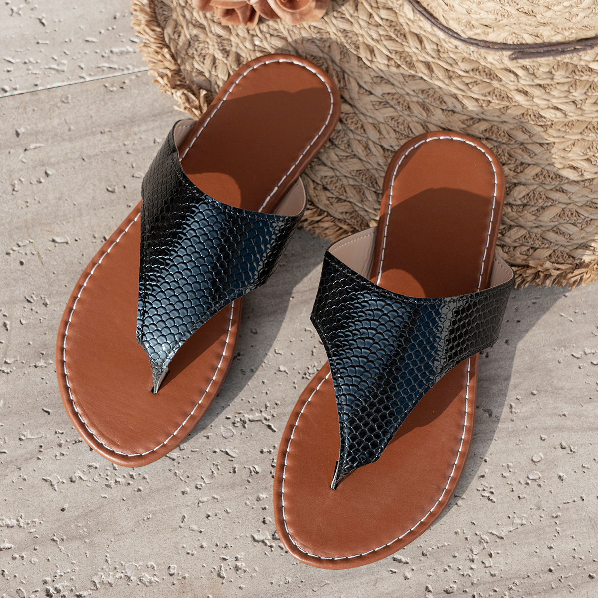 Toe Post Flat Sandals