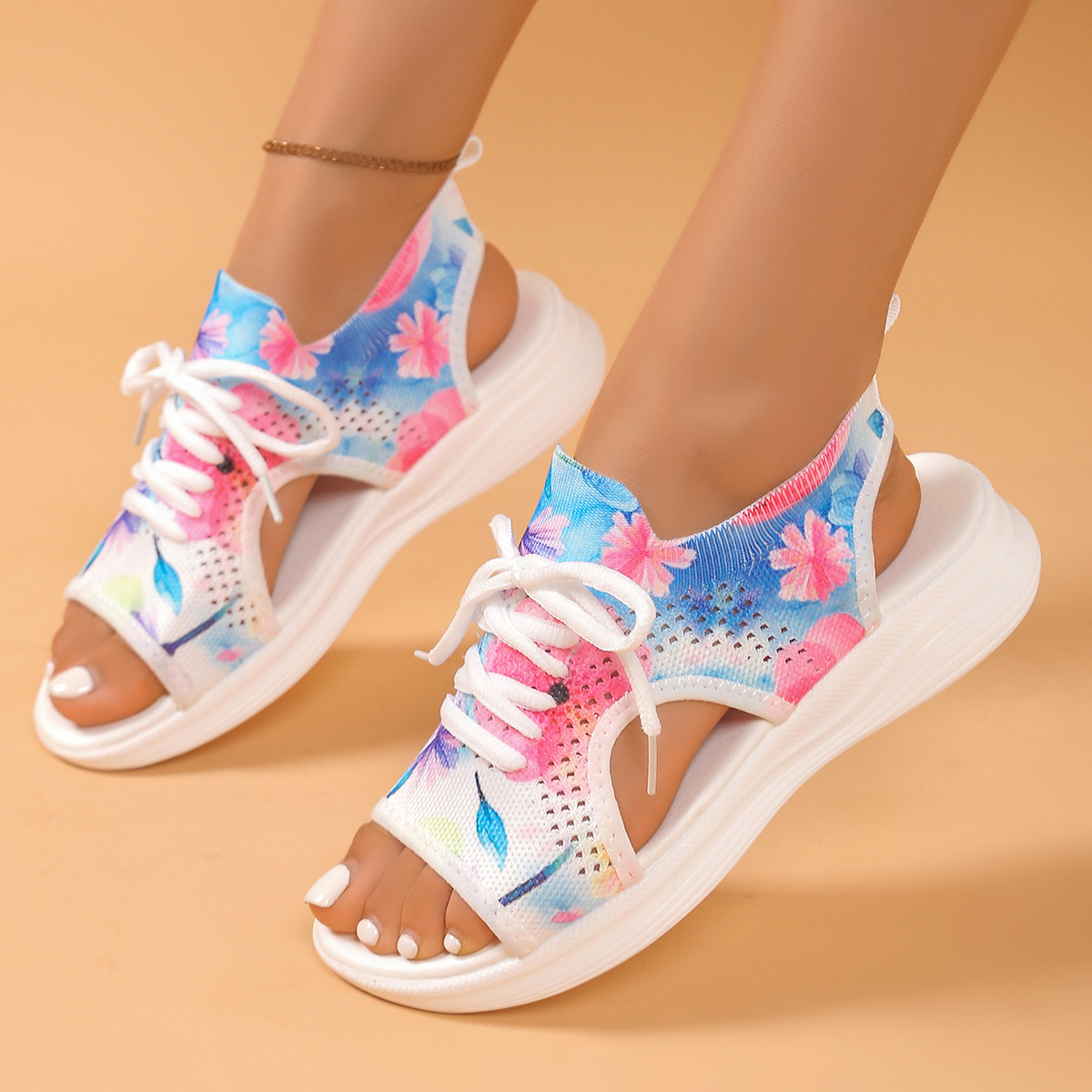 Tie-Dye Breathable Mesh Sandals