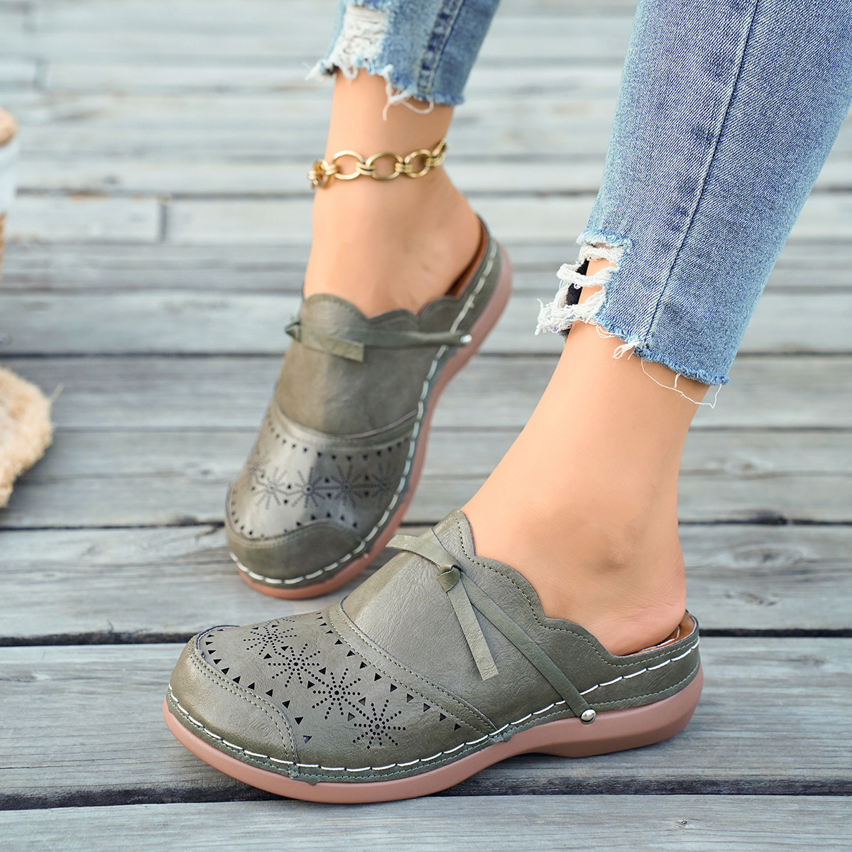 Round Toe Wedge Sandals