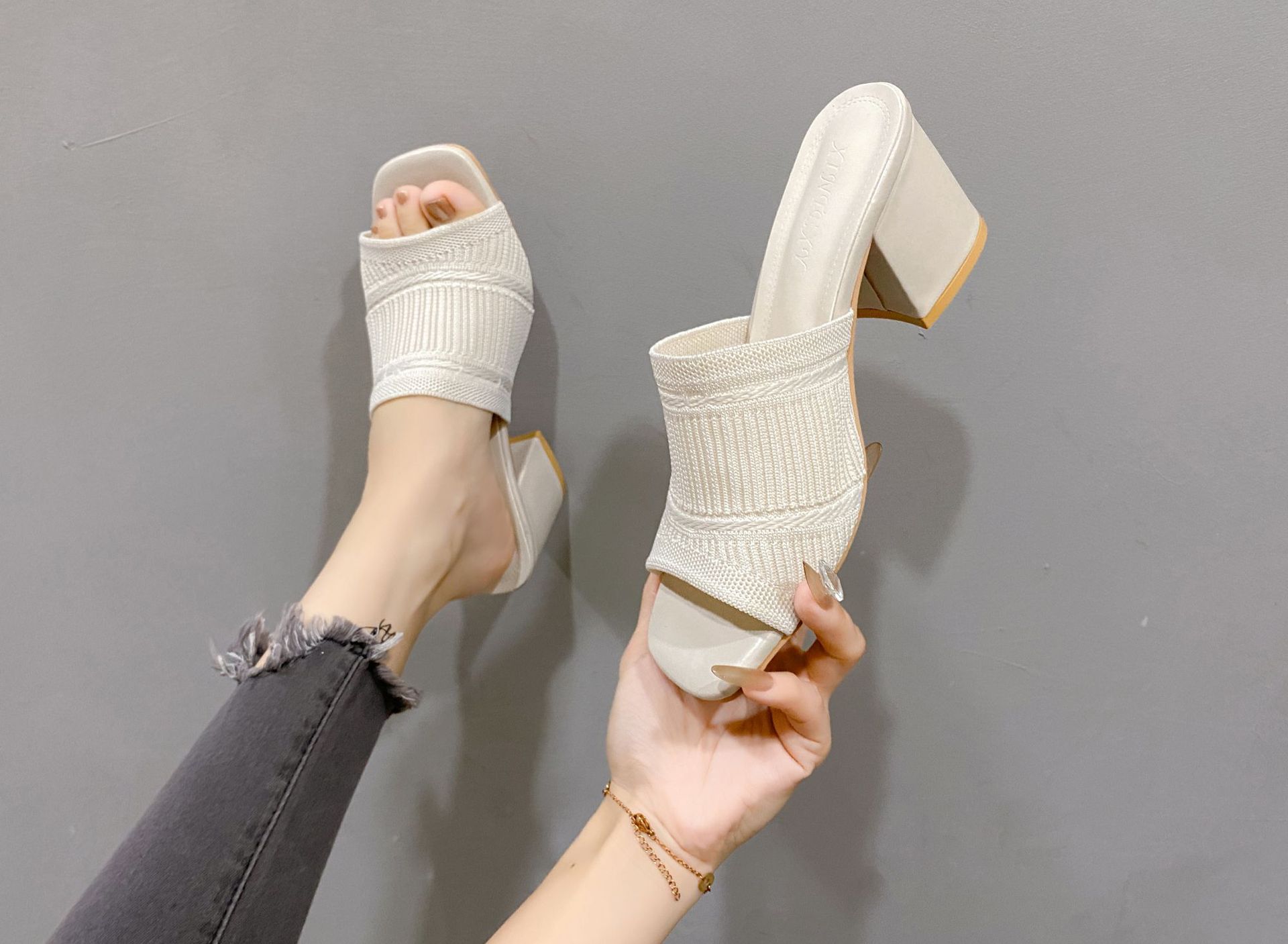 Open Toe Block Heels Sandals