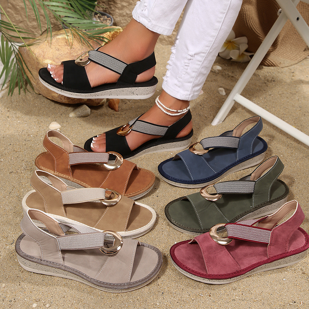 Open Toe Wedge Sandals