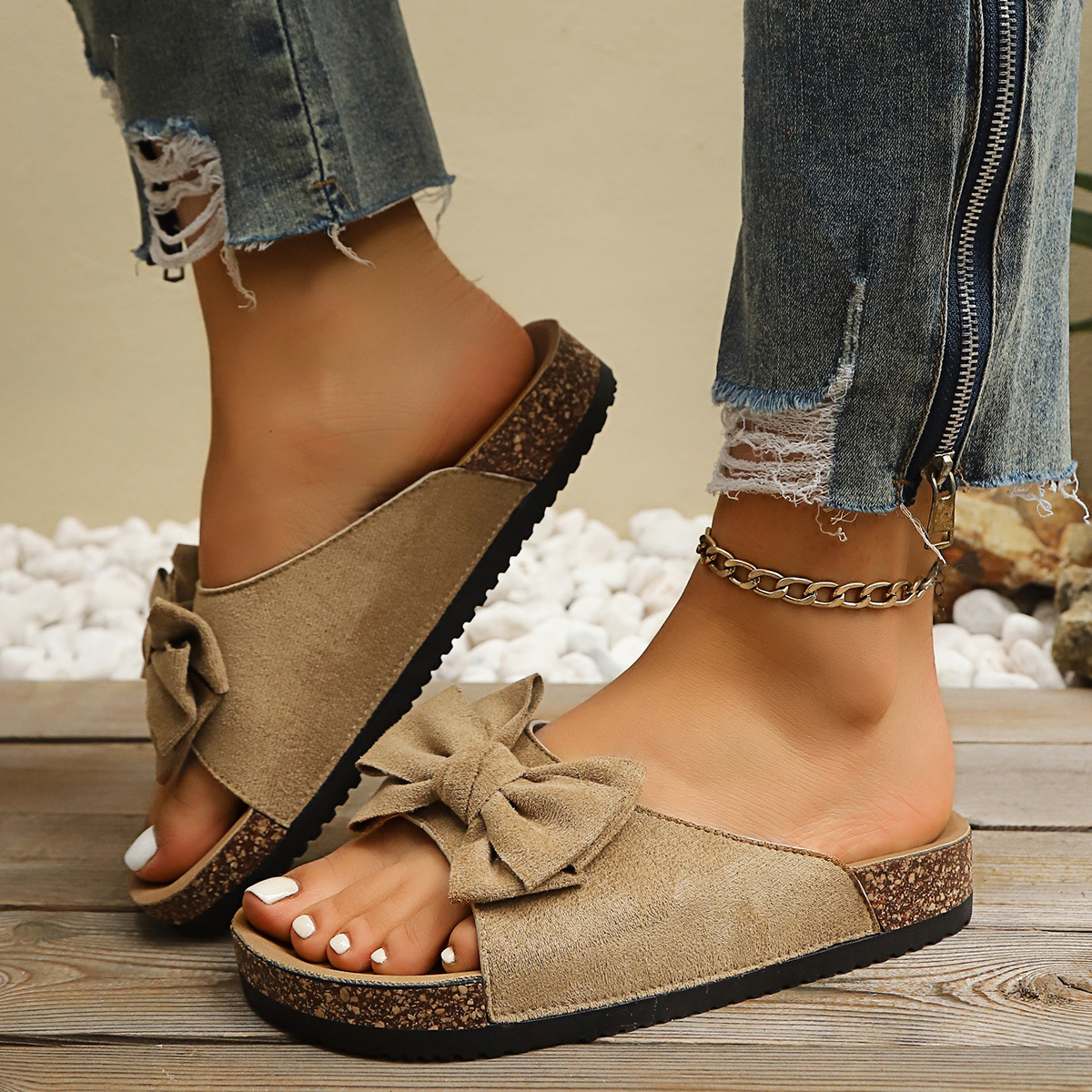 Comfortable Bow Decor Casual Sandals