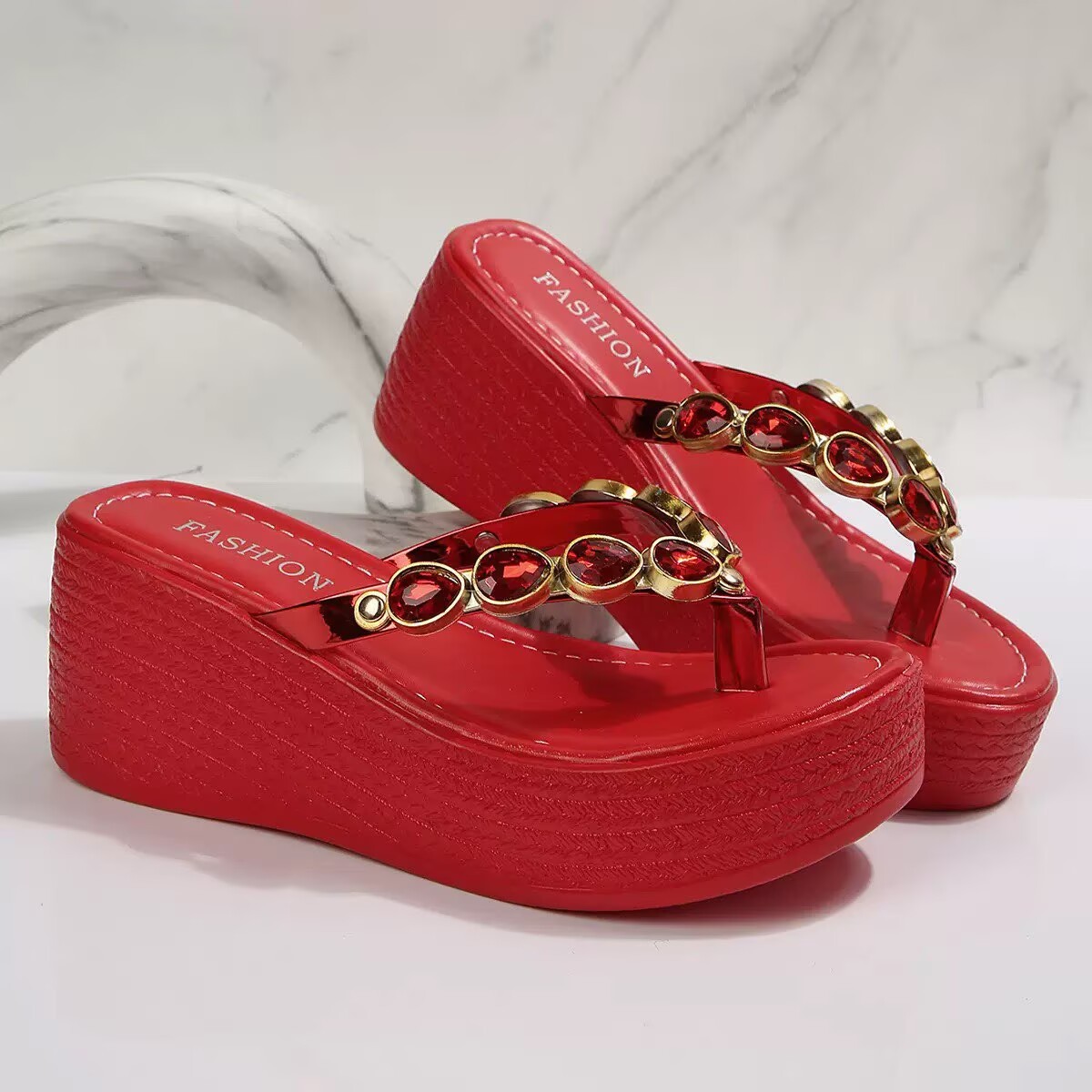 Toe Post Wedge Sandals