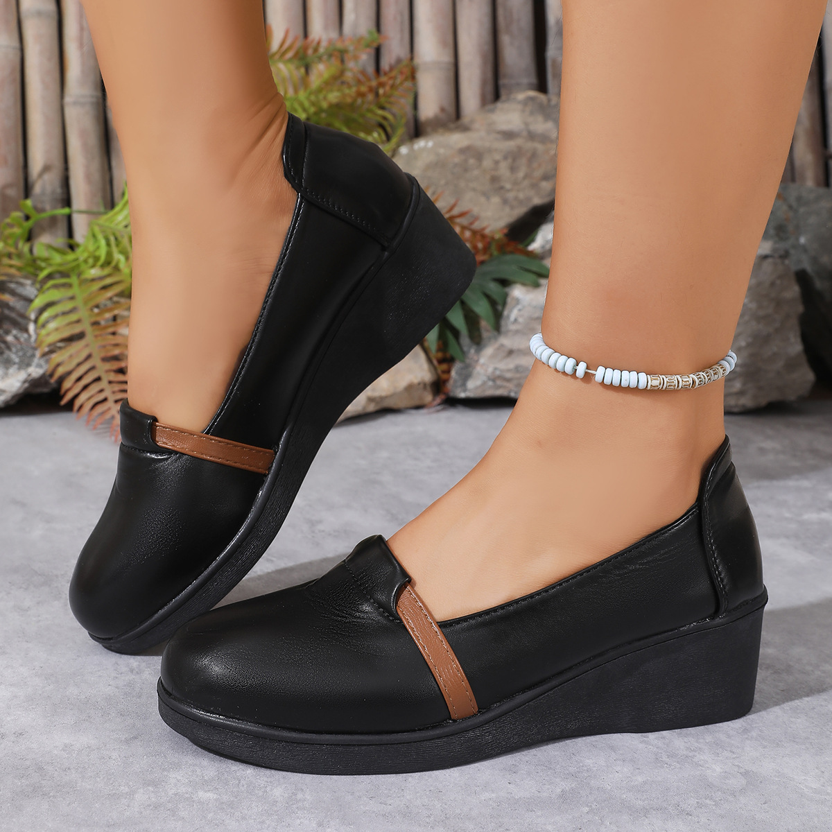Comfortable Slip-Ons with Wedge Heel