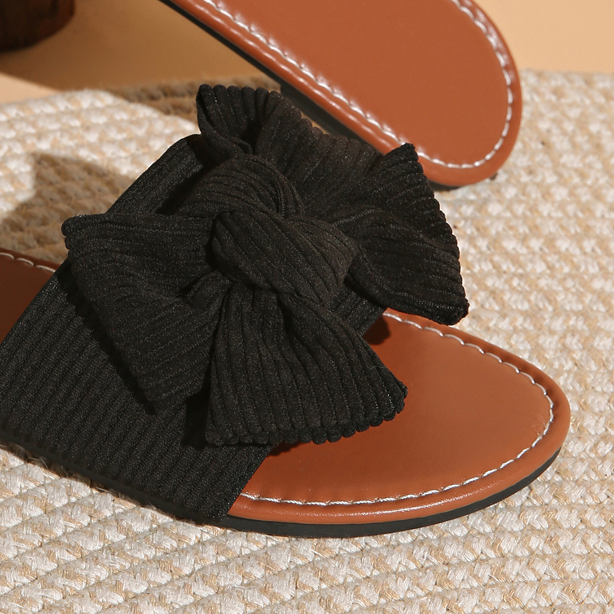 Bow Knot Decor Flat Sandals