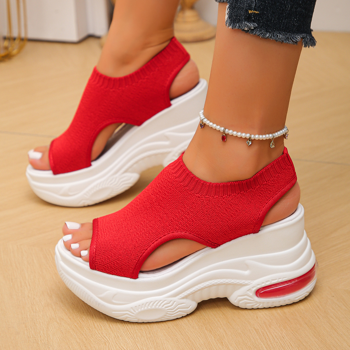 Peep Toe Platform Sandals