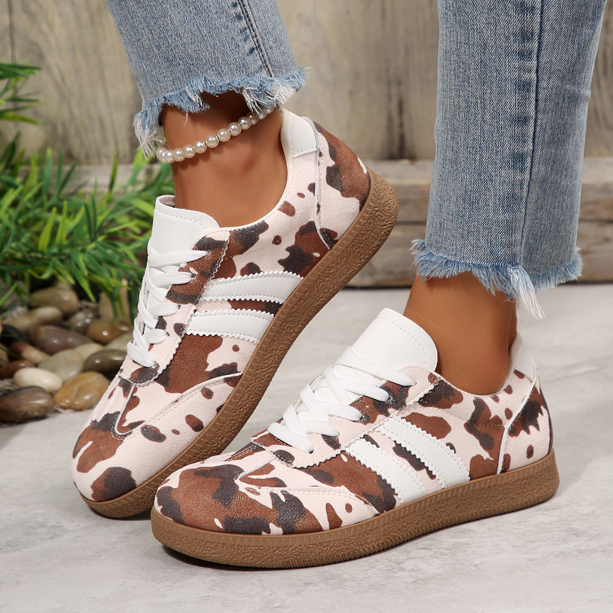 Cow Print Casual Sneakers