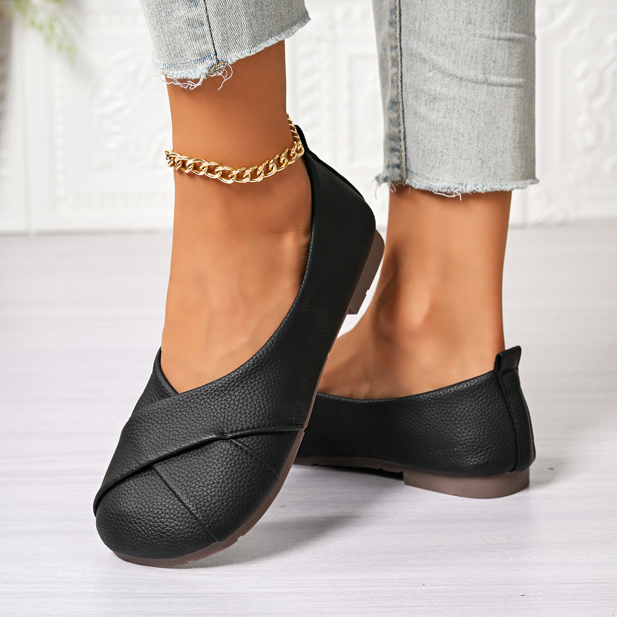 Round Toe Slip-Ons