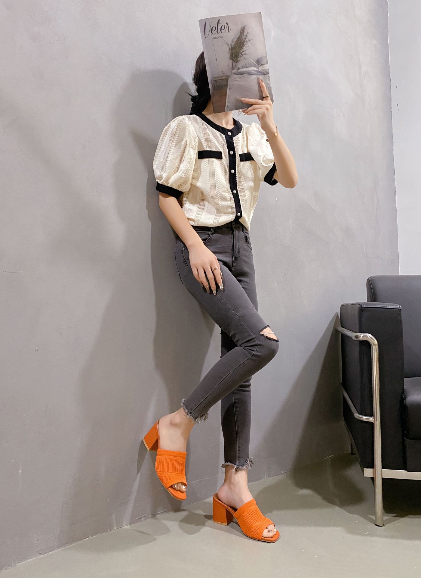 Open Toe Block Heels Sandals