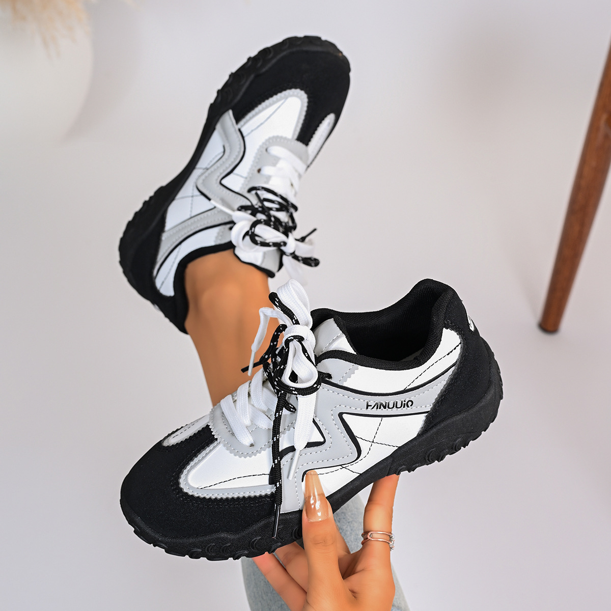 Round Toe Lace Up Sneakers