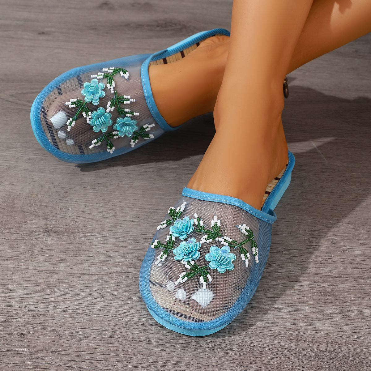 Floral Round Toe Sandals