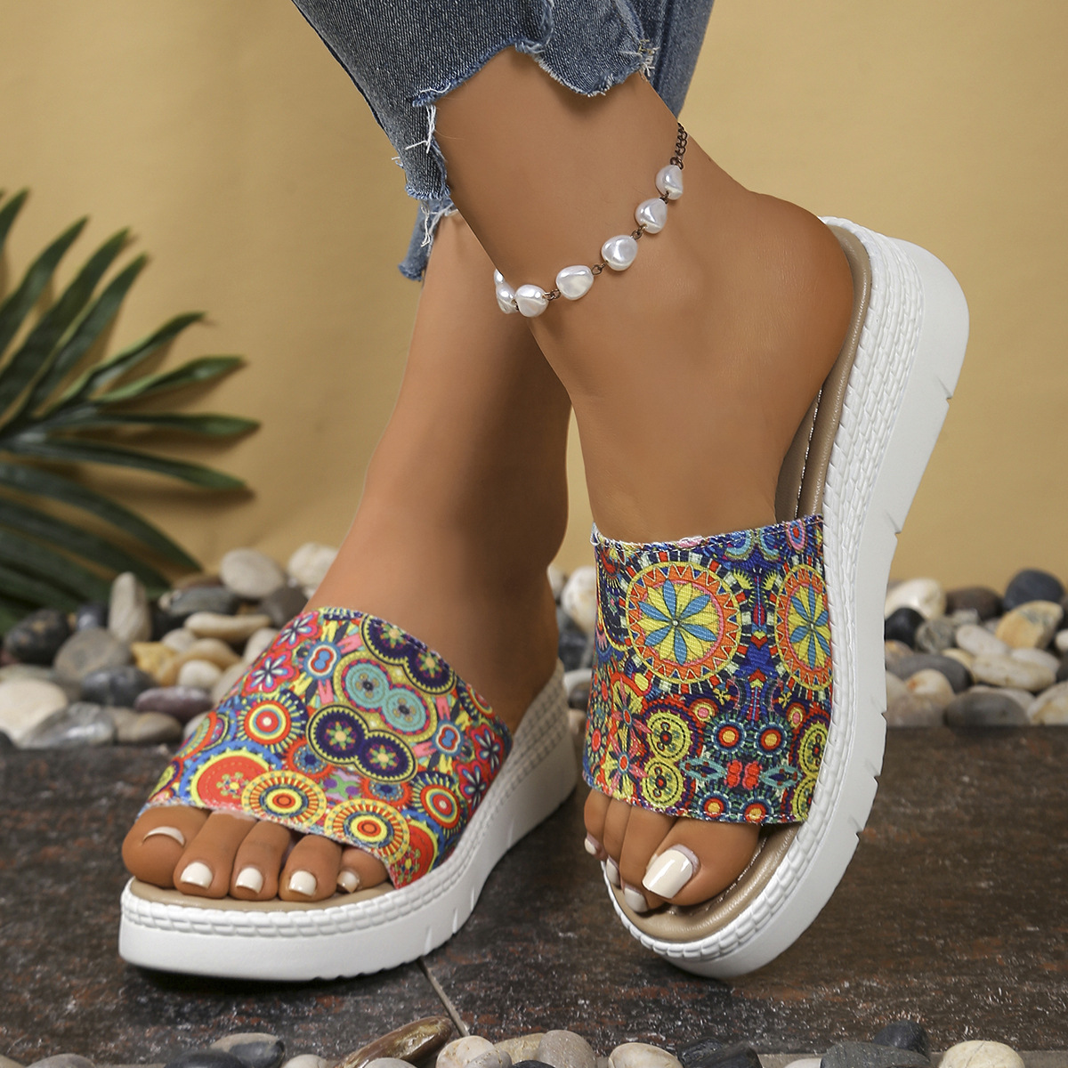 Bohemian Printed Platform Sandals