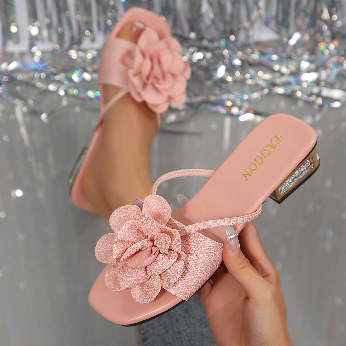 Open Toe Block Heels Sandals