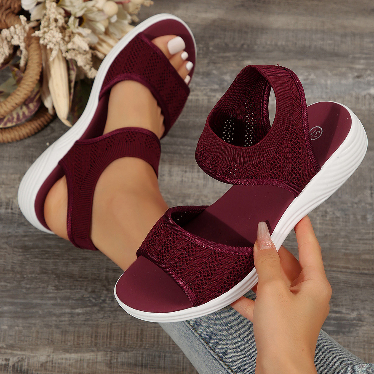 Open Toe Mesh Sandals