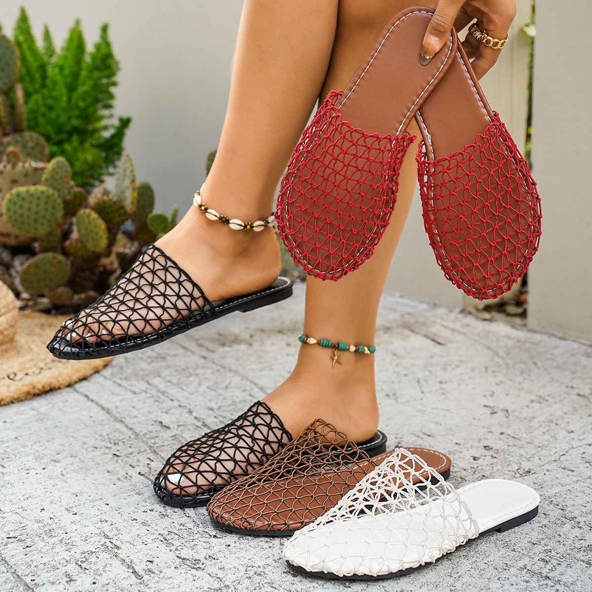 Woven Net Sandals
