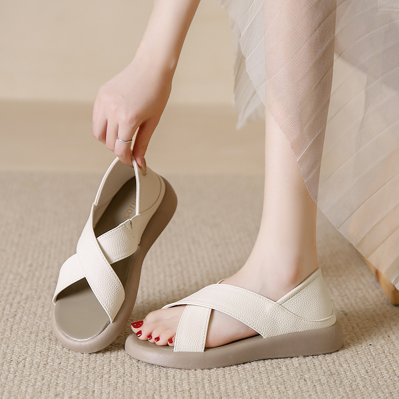 Crossover Platform Comfort Sandals