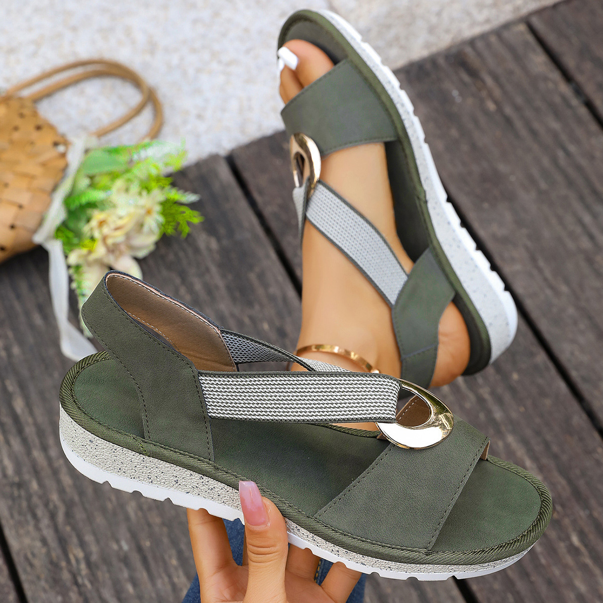 Open Toe Wedge Sandals