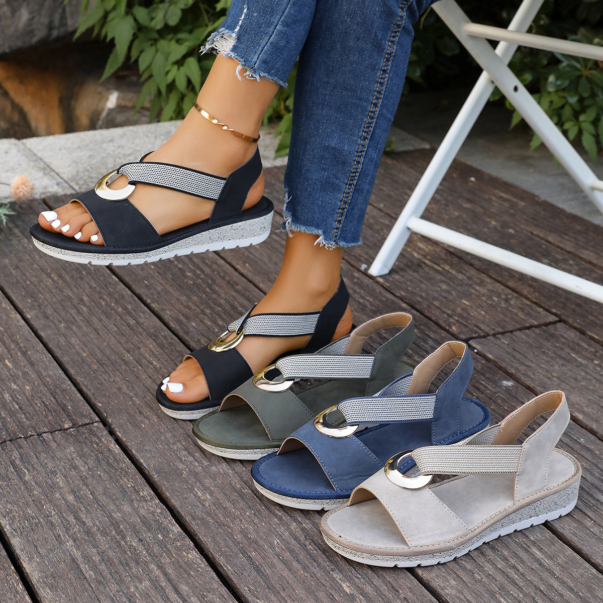 Open Toe Wedge Sandals
