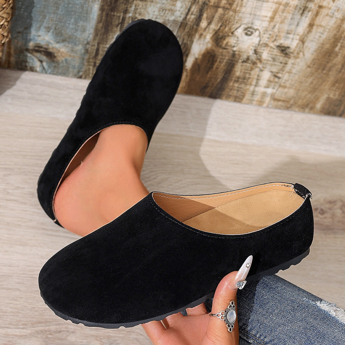 Round Toe Slip-Ons