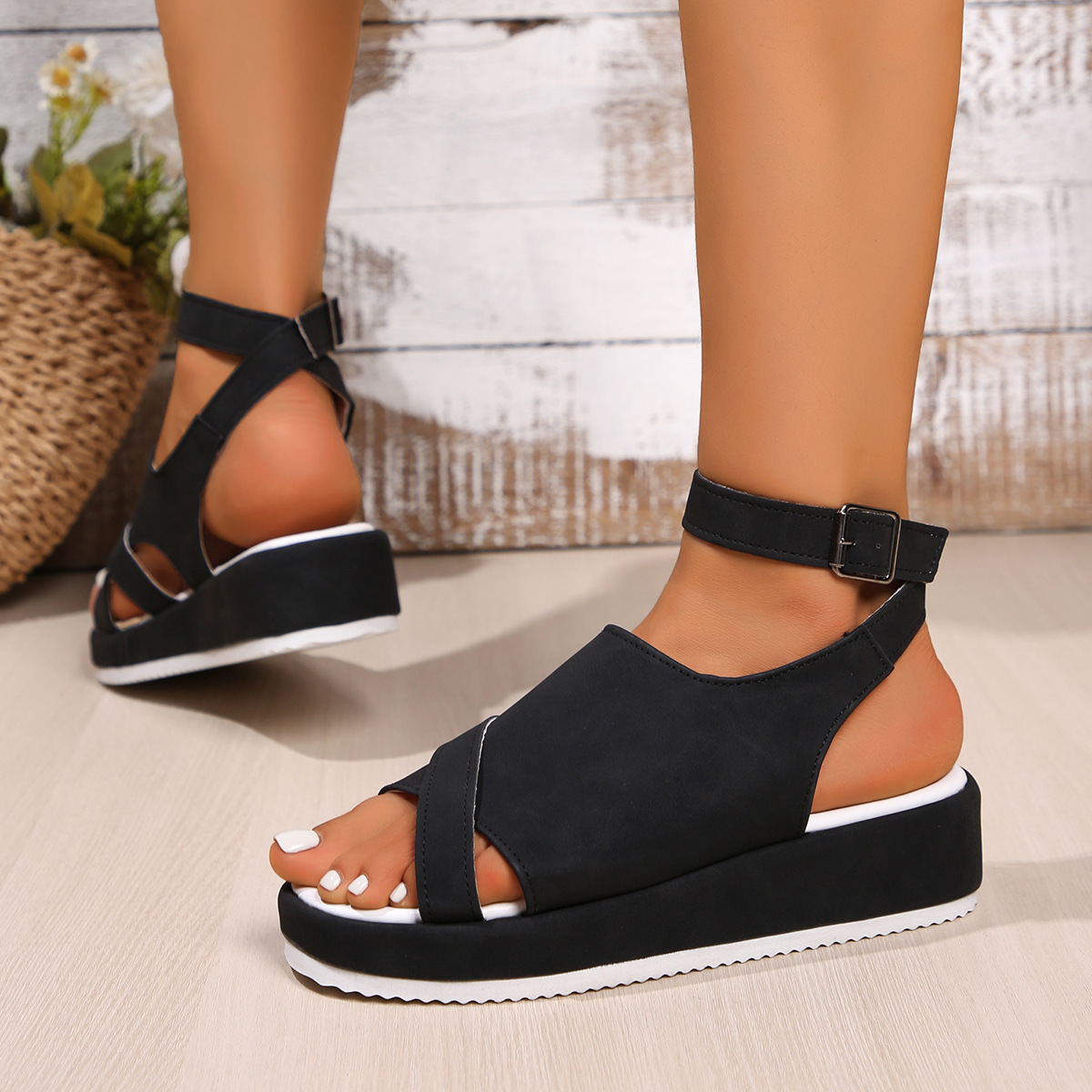 Platform Ankle Strap Comfort Sandals