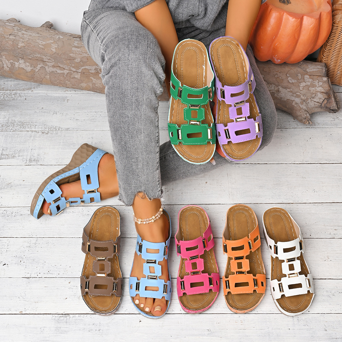 Open Toe Wedge Sandals