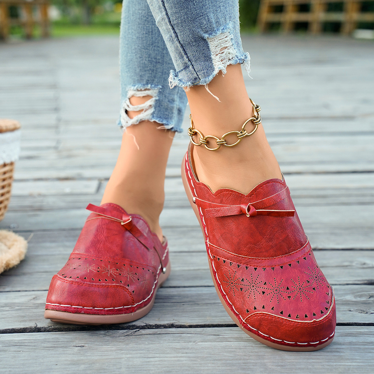 Round Toe Wedge Sandals