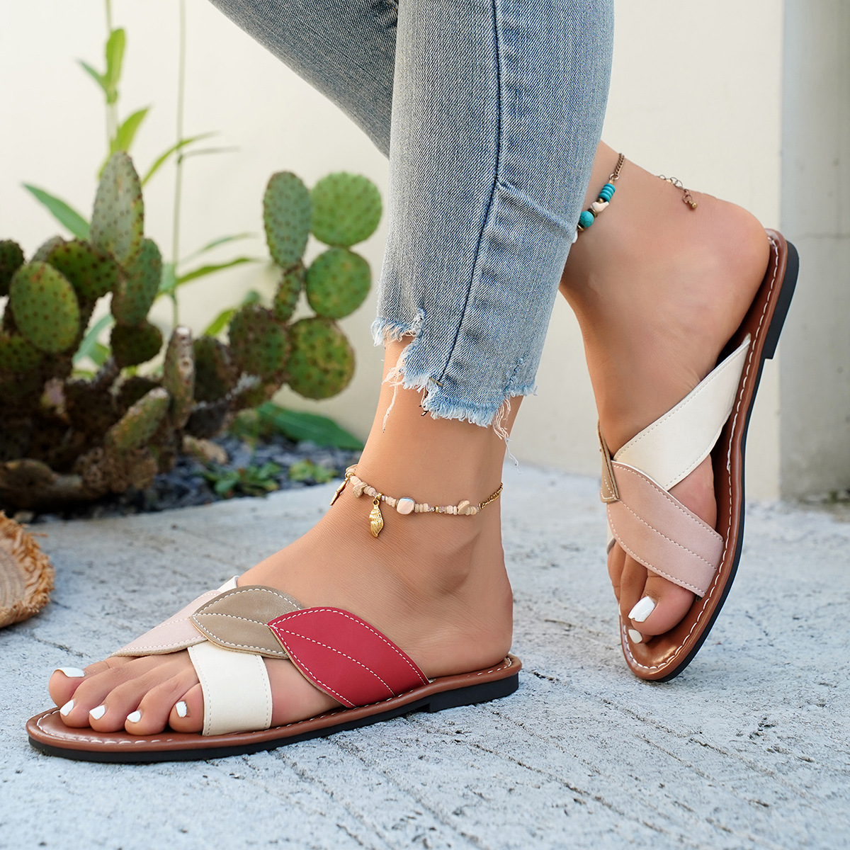 Cross Strap Open Toe Sandals