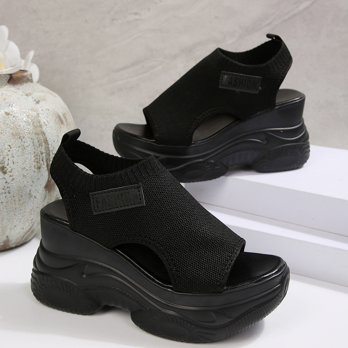 Open Toe Platform Wedge Sandals