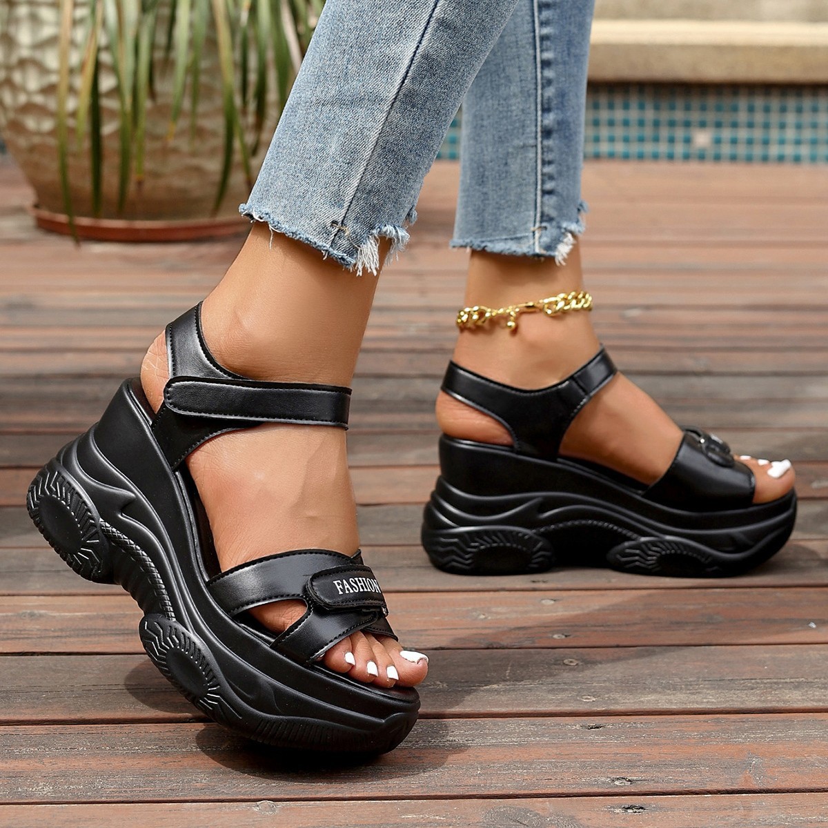Open Toe Wedge Sandals