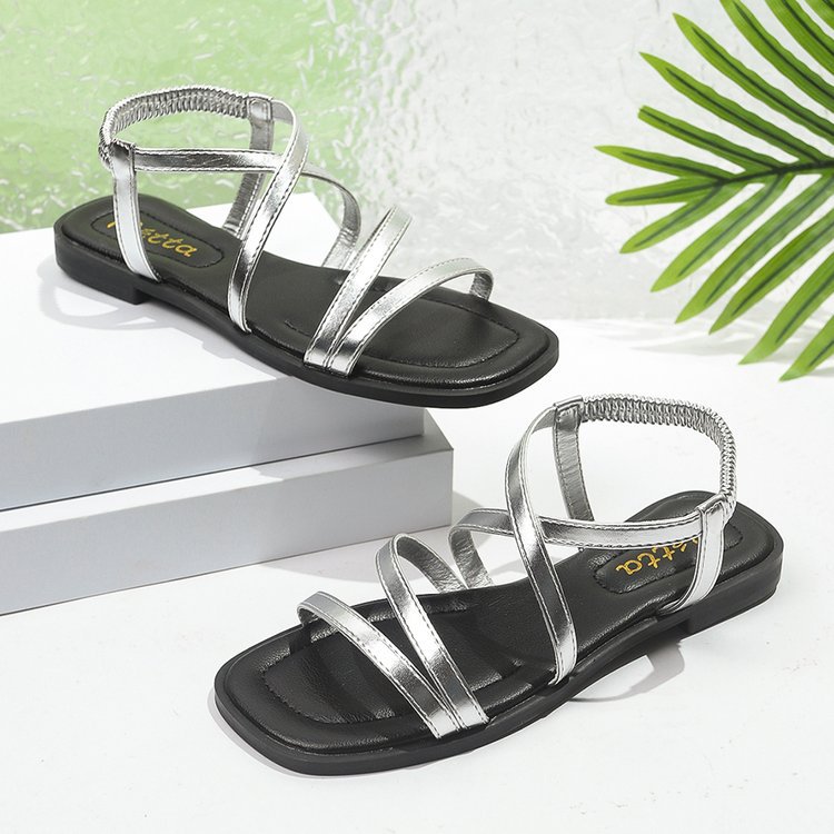 Crisscross Strappy Flat Sandals