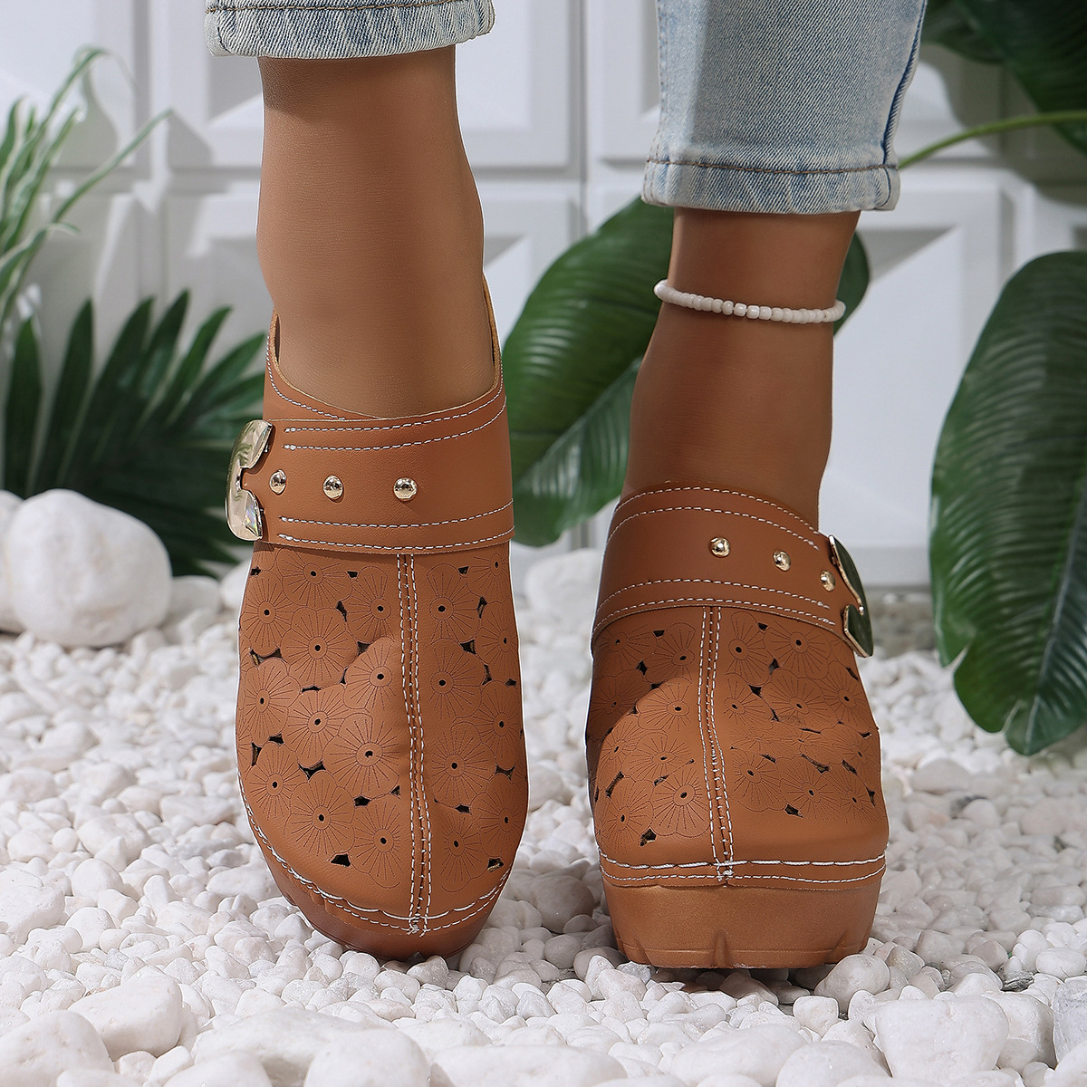 Round Toe Block Heels Sandals