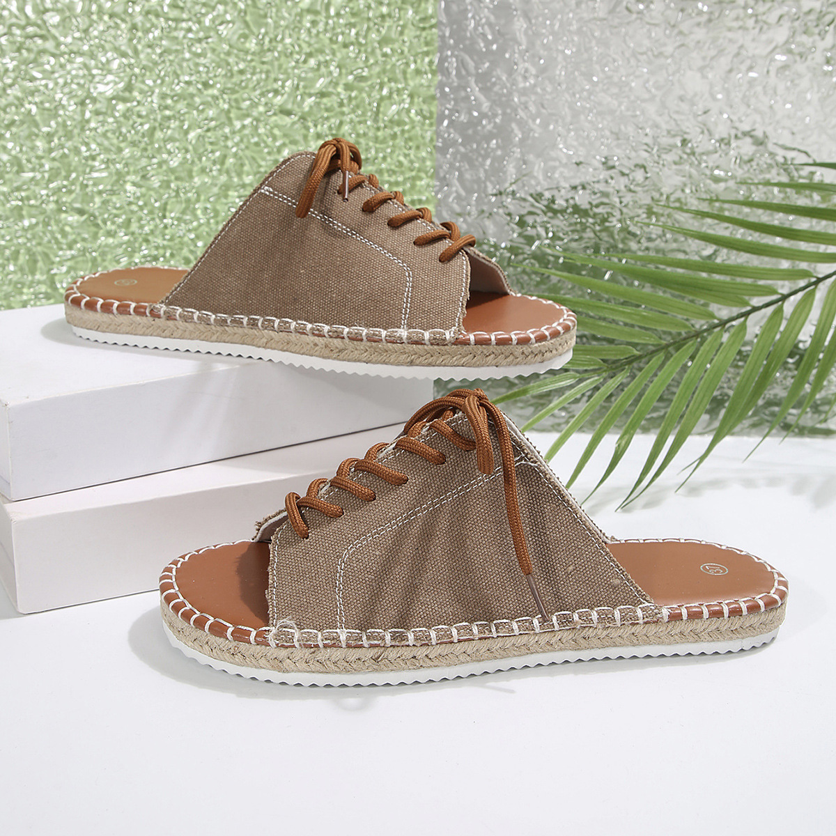 Open Toe Lace Up Sandals