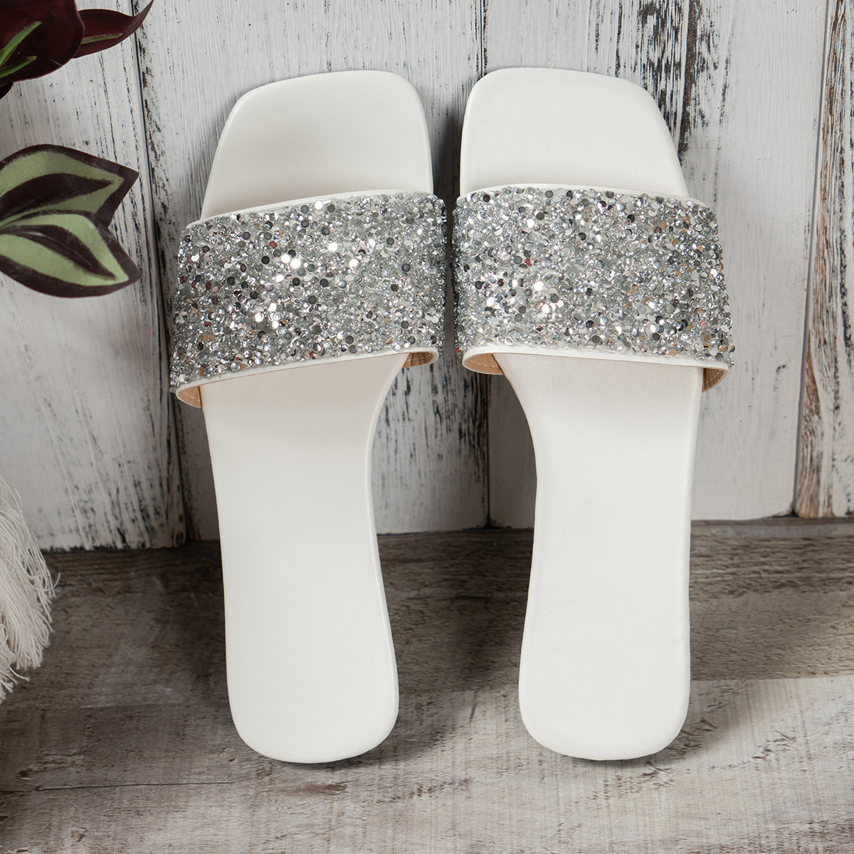 Open Toe Rhinestone Sandals