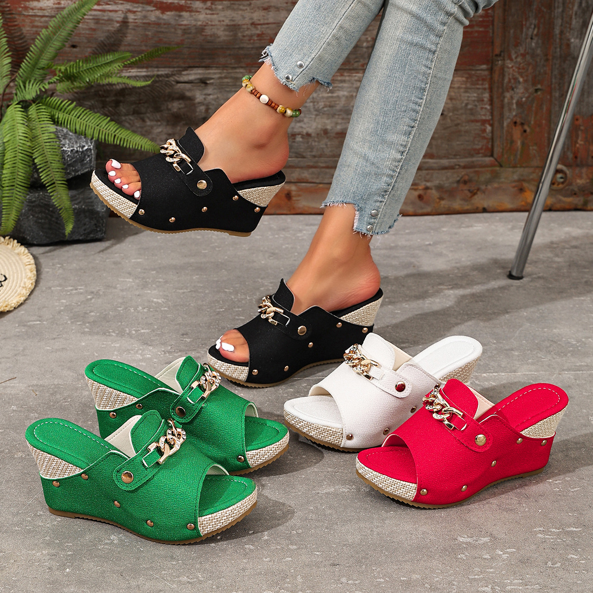 Open Toe Wedge Sandals
